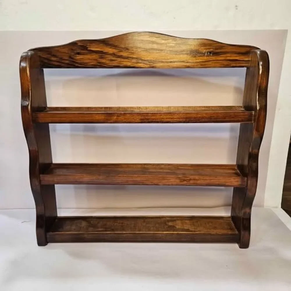 Vintage 3-Tier Wooden Wall Shelf